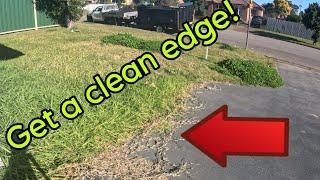 How to edge a lawn with simple tools - Satisfying tall grass cutting