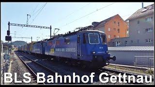 BLS und WRS Zugsichtungen beim Bahnhof Gettnau, Kanton Luzern, Schweiz 2022