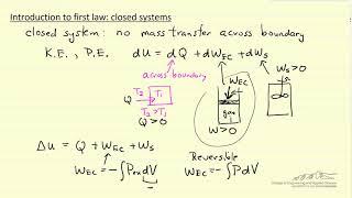 Introduction to First Law: Closed System