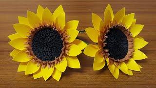 DIY Paper Sunflower Tutorial | How to Make Sunflower Paper Flower | Paper Craft