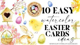 TEN easiest watercolor EASTER cards