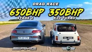 DAVID vs GOLIATH PT4.. 350BHP MINI vs 650BHP STAGE 2 C63S