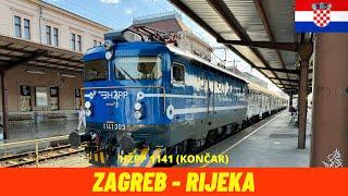 Cab Ride Zagreb - Rijeka (Zagreb–Rijeka Railway - M202, Croatia) train driver's view 4K