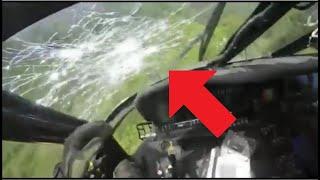 Colombian Black Hawk Helicopter Pilot Takes Enemy Rifle Round Through Windshield Mid-Air