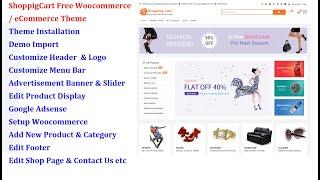 ShoppingCart Free woocommerce / eCommerce Theme installation, Demo Import, Customization 2024 #Shop