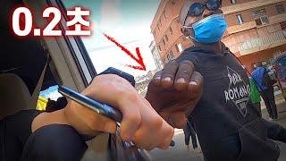 0.2초만에 휴대폰 훔쳐가는 도둑 참교육 하는 유튜버