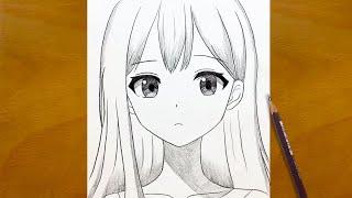 Anime Sketch | How to Draw a Beautiful Anime Girl in Pencil | Step-by-Step Drawing Process