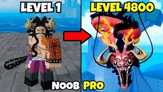 Beating King Legacy as Kaido! Lvl 0 to Lvl 4800 Noob to Pro in King Legacy!