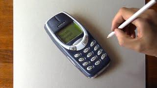 Drawing a cell phone... 20 years old and it still works 