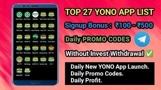 Top 27 Yono App List | All Yono Game's | Yono Rummy Apps | ₹100 - ₹500 Bonus | #yonogame