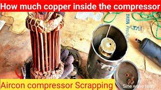 How much copper inside the AC compressor #Airconcompressor @Newsinewavetech