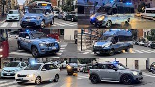 REPARTO MOBILE + QUESTURA DI ROMA POLIZIA DI STATO CORTEO TIFOSI IN SIRENA E EMERGENZA