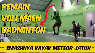 EX VOLLEYBALL PLAYER PLAY BADMINTON - BADMINTON MATCH DOUBLE INDONESIA 2020