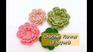 How to Crochet Flower (3 layers)