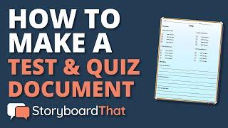 How to make a Test & Quiz Document in the Storyboard Creator