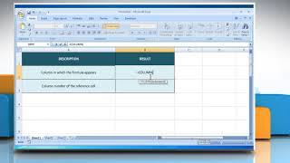 How to use the Column Function in Excel : Tutorial