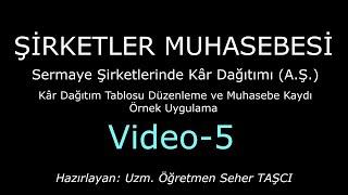 SERMAYE ŞİRKETLERİNDE KÂR DAĞITIMI - Kâr Dağıtım Tablosu Düzenleme ve Yevmiye Kayıtları Örnek Çözümü