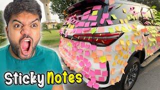 Meri Gari Par Sticky Notes Prank Ho Geya  | Sticky Notes Car Prank (Gone Wrong) 