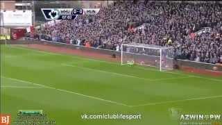 Wayne Rooney Amazing Half-Line Goal vs West ham United (55 Yards)