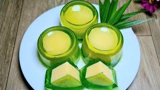 BÁNH FLAN RAU CÂU - Rau Câu flan , Bánh flan  không cần hấp vị lá dứa thơm lừng - Tú Lê Miền Tây