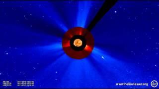 Comet falling into the Sun: AIA 193, LASCO C2/C3 (2011-07-05 05:54:31 - 2011-07-06 05:09:43 UTC)