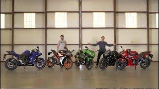 Honda CBR300R vs Kawasaki Ninja 400 vs KTM RC390 vs Suzuki GSX250R vs Yamaha YZF-R3 | On Two Wheels