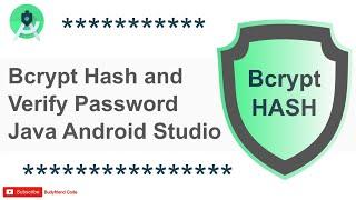 Bcrypt Hash and Verify Password Java Android Studio