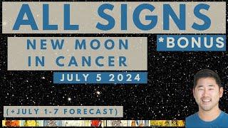 NEW MOON IN CANCER - One Of The Best In 2024!  All 12 Signs  +July 1-7 Tarot Horoscope Forecast