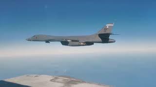 Сопровождение бомбардировщика B-1В Lancer ВВС США над Беринговым и Охотским морями