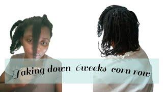 take down my 6 week old cornrow with me️ #cornrows #braidstyles #cornrowbraids