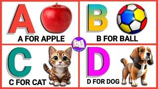 A For Apple,B For Ball, ABCD.Abcd Alphabet For Kids.