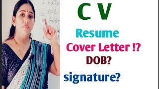 CV- Cover Letter!