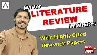 Master Literature Review in Minutes II Search Highly Cited Research Papers II Legendary AI Tool