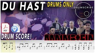 Du hast (DRUMS ONLY) - Rammstein | DRUM SCORE Sheet Music Play-Along | DRUMSCRIBE