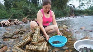 Exploiting forest bamboo trees make bamboo fish traps - Make fish pipe traps - Traditional fishing