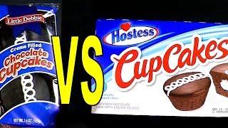 Hostess Cupcakes vs. Little Debbie Snack Cakes - FoodFights Reviews Cream Filled Chocolate Cup Cakes