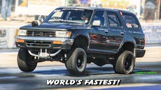 FASTEST 4RUNNER IN THE WORLD! 1200HP! SUPRA 2JZ! HUGE TURBO! 2021 HOT ROD DRAG WEEK! BYRON DRAGWAY!