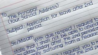 Application for leave after 2nd period | Leave application for school | Palash calligraphy