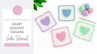 Crochet Heart Granny Square Pattern - How to Crochet a Heart Granny Square Step by Step