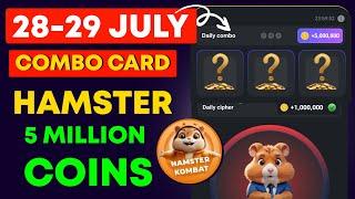 Hamster Kombat Daily Combo Card Today 29 -30 July | Hamster Kombat Daily Combo 28 July Free 5M Coins
