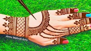 Very Easy Simple mehndi design | Aasan mehandi design | Mehandi ka Design | Back Hand Mehndi Design