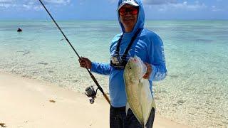 beginners guide to fishing// kayaking//fishing//landed 1 trevally! ( Saipan, USA )