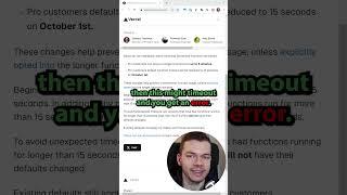 Vercel Pro: Shorter Default Timeouts for Serverless Functions ️ #nextjs #vercel