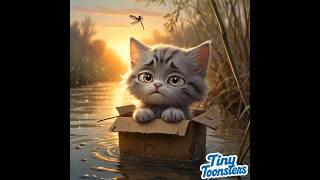 Toonseries:#71"Sad cat alone in the river"#cat #sad #emotional #trending #shorts #cartoon #animation