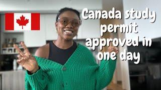 Canada Study Permit Application Approved in One Day