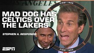 LOOK AT ME! ️ Mad Dog challenges Stephen A.'s Lakers-Celtics argument  | First Take