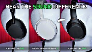 Sennheiser Momentum 4 vs Sony WH-1000XM4 vs WH-1000XM5 Sound Comparison 