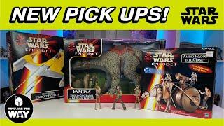 Star Wars Episode 1 Action Figure Pick Ups! Gungan Army | Naboo Star Fighter, Fambaa & Ammo Wagon