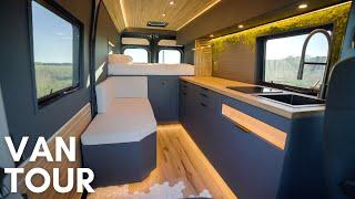 VAN TOUR | HIDDEN SHOWER | Luxury Modern Tiny Home On Wheels | VANLIFE DIY Stealth Camper Conversion