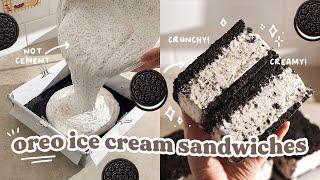 HOMEMADE oreo ice cream sandwiches! 5 ingredient recipe